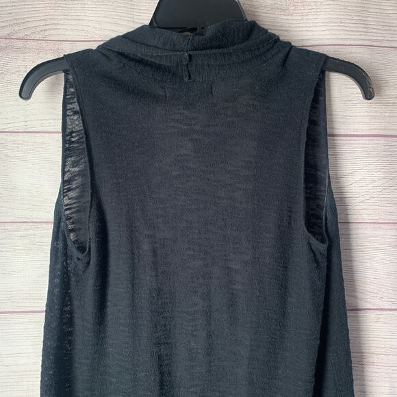 Mossimo Long Black Cardigan Sleeveless Vest Duster Slightly Sheer Size XS - Picture 7 of 12